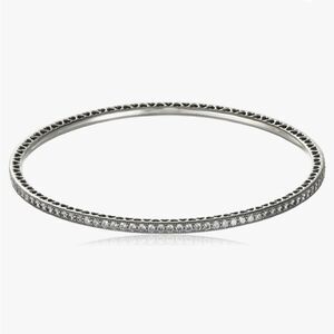 Pandora ALE 925 Oval Bangle Bracelet Twinkling Forever, Clear Cubic Zirconia